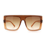 Womens Mobster Shield Oversized Plastic Rectangular Sunglasses
