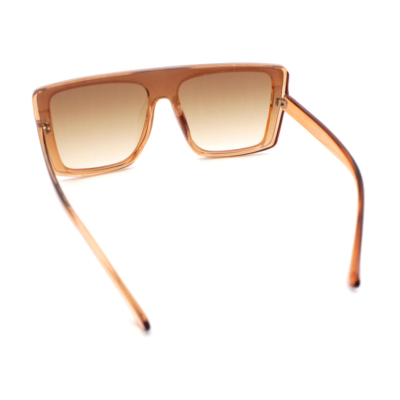 Womens Mobster Shield Oversized Plastic Rectangular Sunglasses