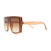 Womens Mobster Shield Oversized Plastic Rectangular Sunglasses