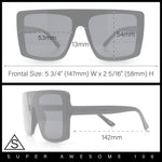 Womens Mobster Shield Oversized Plastic Rectangular Sunglasses