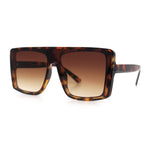 Womens Mobster Shield Oversized Plastic Rectangular Sunglasses
