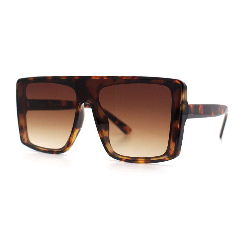 Womens Mobster Shield Oversized Plastic Rectangular Sunglasses