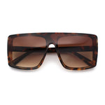 Womens Mobster Shield Oversized Plastic Rectangular Sunglasses