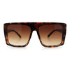 Womens Mobster Shield Oversized Plastic Rectangular Sunglasses