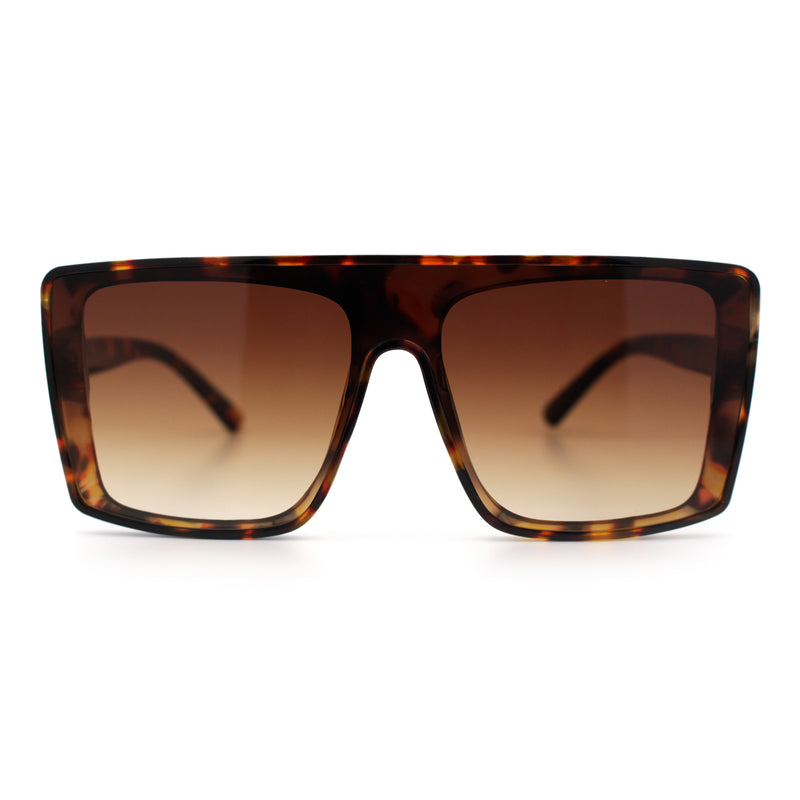 Womens Mobster Shield Oversized Plastic Rectangular Sunglasses