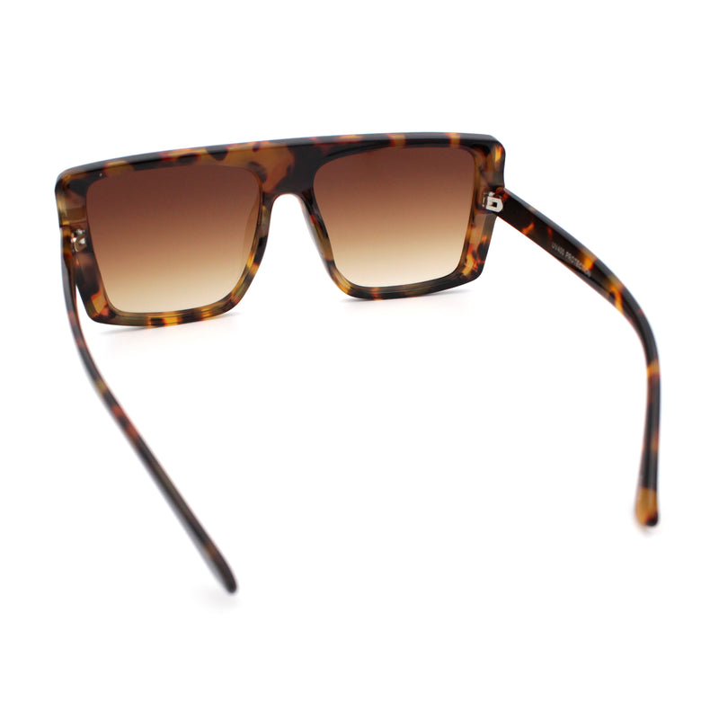 Womens Mobster Shield Oversized Plastic Rectangular Sunglasses
