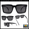 Beveled Thick Plastic Retro Horn Rim Rectangle Sunglasses