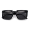 Beveled Thick Plastic Retro Horn Rim Rectangle Sunglasses