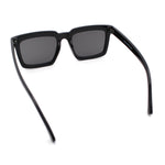 Beveled Thick Plastic Retro Horn Rim Rectangle Sunglasses