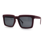 Beveled Thick Plastic Retro Horn Rim Rectangle Sunglasses