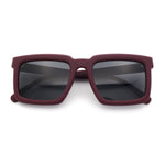 Beveled Thick Plastic Retro Horn Rim Rectangle Sunglasses