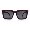 Beveled Thick Plastic Retro Horn Rim Rectangle Sunglasses