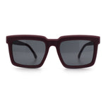 Beveled Thick Plastic Retro Horn Rim Rectangle Sunglasses