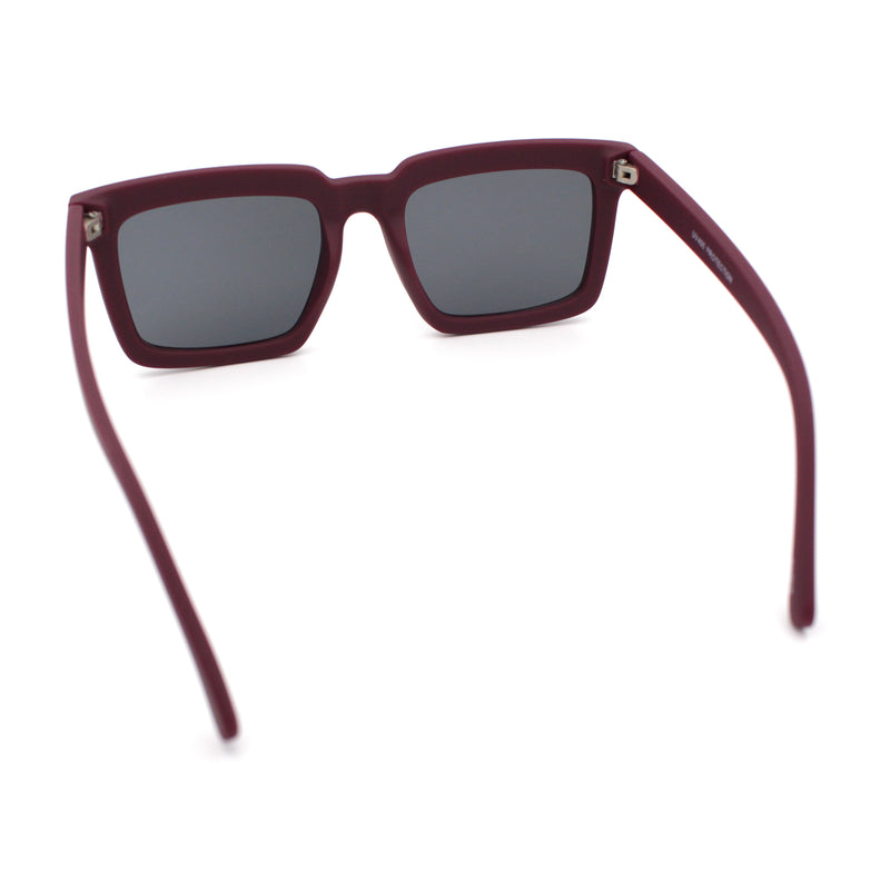 Beveled Thick Plastic Retro Horn Rim Rectangle Sunglasses