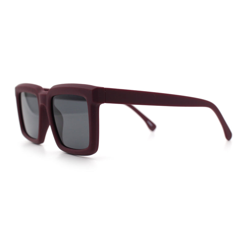 Beveled Thick Plastic Retro Horn Rim Rectangle Sunglasses