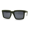 Beveled Thick Plastic Retro Horn Rim Rectangle Sunglasses