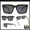 Beveled Thick Plastic Retro Horn Rim Rectangle Sunglasses