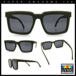 Beveled Thick Plastic Retro Horn Rim Rectangle Sunglasses