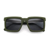 Beveled Thick Plastic Retro Horn Rim Rectangle Sunglasses