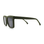Beveled Thick Plastic Retro Horn Rim Rectangle Sunglasses