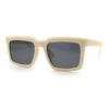 Beveled Thick Plastic Retro Horn Rim Rectangle Sunglasses