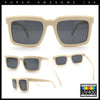 Beveled Thick Plastic Retro Horn Rim Rectangle Sunglasses