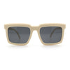 Beveled Thick Plastic Retro Horn Rim Rectangle Sunglasses