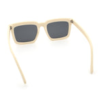 Beveled Thick Plastic Retro Horn Rim Rectangle Sunglasses