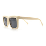 Beveled Thick Plastic Retro Horn Rim Rectangle Sunglasses