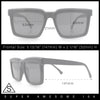 Beveled Thick Plastic Retro Horn Rim Rectangle Sunglasses