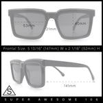 Beveled Thick Plastic Retro Horn Rim Rectangle Sunglasses