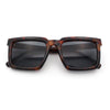 Beveled Thick Plastic Retro Horn Rim Rectangle Sunglasses