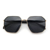 Mens Luxury Geometric Metal Rim Hustler Fashion Rectangle Sunglasses