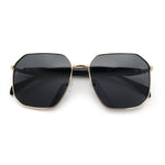 Mens Luxury Geometric Metal Rim Hustler Fashion Rectangle Sunglasses