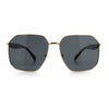 Mens Luxury Geometric Metal Rim Hustler Fashion Rectangle Sunglasses