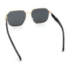 Mens Luxury Geometric Metal Rim Hustler Fashion Rectangle Sunglasses