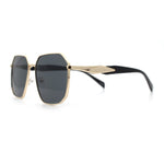 Mens Luxury Geometric Metal Rim Hustler Fashion Rectangle Sunglasses