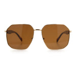 Mens Luxury Geometric Metal Rim Hustler Fashion Rectangle Sunglasses