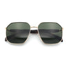 Mens Luxury Geometric Metal Rim Hustler Fashion Rectangle Sunglasses