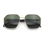 Mens Luxury Geometric Metal Rim Hustler Fashion Rectangle Sunglasses