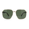 Mens Luxury Geometric Metal Rim Hustler Fashion Rectangle Sunglasses