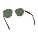 Mens Luxury Geometric Metal Rim Hustler Fashion Rectangle Sunglasses