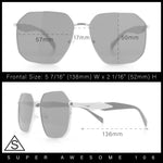 Mens Luxury Geometric Metal Rim Hustler Fashion Rectangle Sunglasses