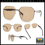 Mens Luxury Geometric Metal Rim Hustler Fashion Rectangle Sunglasses