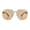 Mens Luxury Geometric Metal Rim Hustler Fashion Rectangle Sunglasses