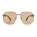 Mens Luxury Geometric Metal Rim Hustler Fashion Rectangle Sunglasses