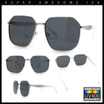 Mens Luxury Geometric Metal Rim Hustler Fashion Rectangle Sunglasses