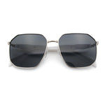 Mens Luxury Geometric Metal Rim Hustler Fashion Rectangle Sunglasses