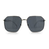 Mens Luxury Geometric Metal Rim Hustler Fashion Rectangle Sunglasses