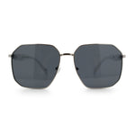 Mens Luxury Geometric Metal Rim Hustler Fashion Rectangle Sunglasses